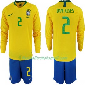 Fußballtrikots Brasilien Dani Alves 2 Kinder WM 2018 Langarm Heimtrikotsatz kaufen